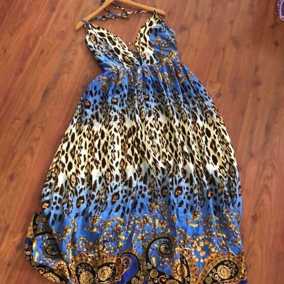 NWT Giffniseti Leopard￼ print maxi dress size L - Picture 1 of 6